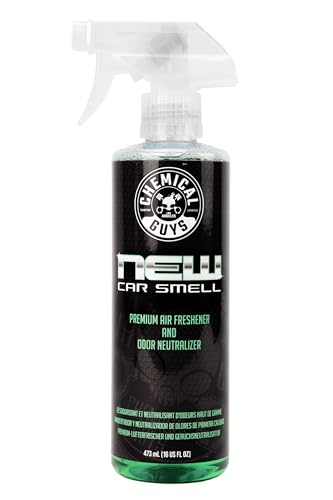 Chemical Guys AIR_101_16 New Car Smell Premium Air Freshener and Odor Eliminator, Long-Lasting Scent, Great for Cars, Trucks, SUVs, RVs & More, 16 fl oz
