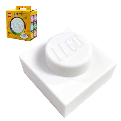 IQ Lego Iconic 1x1 Plate Night Light - White (LP50), Soft Silicone Color Changing Light for Teens, Kids & Adults - Casual White Lego Night Light for a Cozy Ambiance