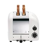 Dualit Classic 2 Slice NewGen Stainless Steel Toaster, White - Hand Built in the UK, Replaceable ProHeat® Elements – Slot Selector, Defrost Bread, Mechanical Timer-For Toast, Bagels & More