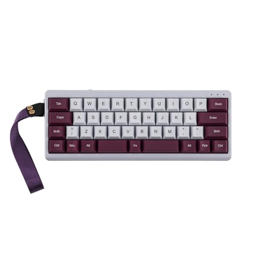 EPOMAKER TH40 40% Layout QMK/VIA Wireless Mechanical Keyboard, Hot Swappable, Bluetooth/2.4GHz/USB-C, 44 Keys Gasket Mount, RGB Backlit (Purple, Flamingo Switch)