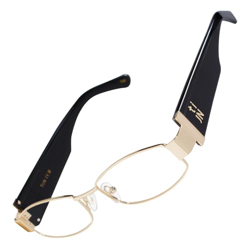 TIJN Iconic Trendy Blue Light Blocking Glasses for Women Men, Square Acetate Metal Frame, Talani
