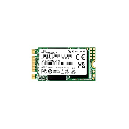 Transcend 1TB M.2 2242 SATA III SSD with Dram Cache, Up to 560MB/s, Compatible w/Ultrabook, Laptop, PC, Desktop, 3D TLC NAND Flash Internal Solid State Drive, LDPC Error Correction, SLC Cache, B+M Key