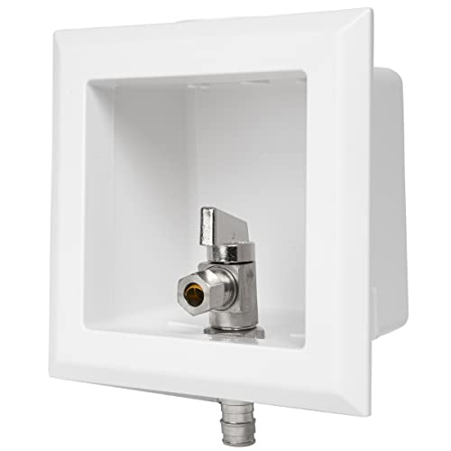EFIELD Toilet Outlet Box, Pre-assembled,1/4-Turn Angle Valve Pex-A Expansion 1/2-Inch (F1960) X 3/8" OD Compression, Chrome Plated,(TL002)