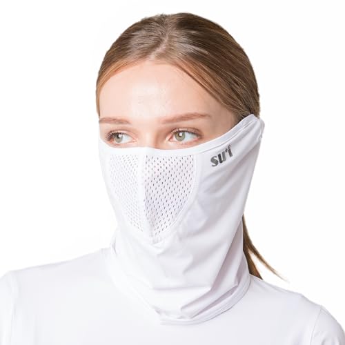 SUIGOLF KOREA UV Sun Protection Balaclava Half Face Mask - for Hiking, Running, Cycling & Outdoor Sports (Type A) (US, Alpha, Medium, A-5 White)