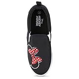 Disney Ladies Mickey and Minnie Shoes - Ladies Classic Mickey and Minnie Mouse Slip On Sneakers Mickey and Minnie Mouse Canvas Slip On Sneakers (Black, 8)