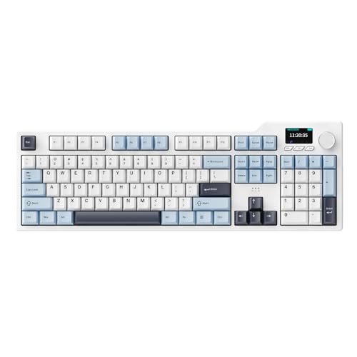 AJAZZ AK35I V3 Full Size RGB Gasket Mount Mechanical Keyboard | 8000mAh Triple Modes Custom Keyboard with Five Layer Pad | Knob Control | Cherry Profile PBT Keycaps