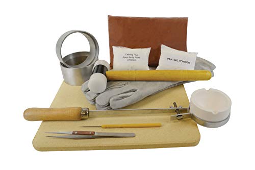 PMC Supplies LLC Deluxe Quick Cast Sand Casting Kit Jewelry Making Precious Metal Casting Gold Silver Pouring Set with Accessories