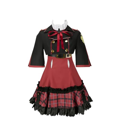 AwwwCos Anime Asagi Mutsuki Cosplay Costume For Women Jk Uniform Red Skirt Blouse Halloween Party Carnival Suit