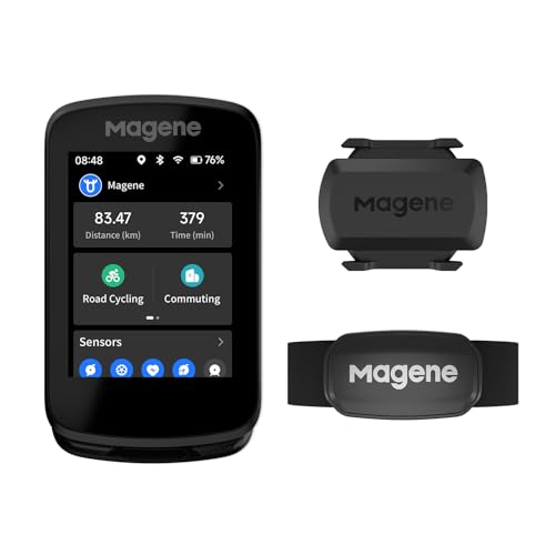 Bundle of C606 GPS Bike Compute, Speed Cadence Sensor and Heart Rate Monitor Chest Strap