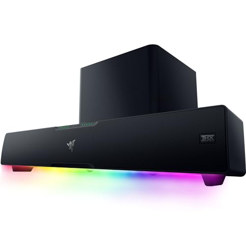 Razer Leviathan V2 Pro: Multi-Driver PC Gaming Soundbar with Subwoofer - Beamforming Surround Sound with AI Head Tracking - Chroma RGB - Bluetooth 5.0 & 3.5mm - for PC, Desktop/Laptop, Mobile, Switch