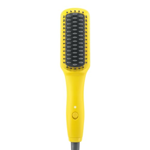 Drybar The Baby Brush Crush Mini Heated Straightening Brush, Corded Electric, Yellow