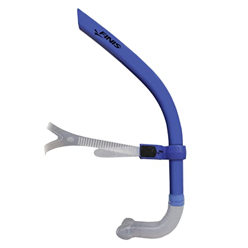 FINIS Glide Center-Mount Swim Snorkel for Adults - Adjustable Fit - Technique & Endurance Training - Ocean Blue