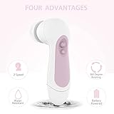 Waterproof Facial Cleansing Spin Brush Set with 5 Exfoliating Brush Heads - Electric Face Scrubber Cleanser Brush by CLSEVXY - Face Brush for Gentle Exfoliation and Deep Scrubbing