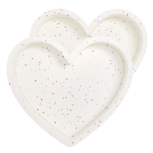 AOTASO Silicone Heart Shaped Cake Pans 10 Inch Large Heart Cake Pan Nonstick Silicone Heart Molds for Baking (2 Pcs Set, Cream)