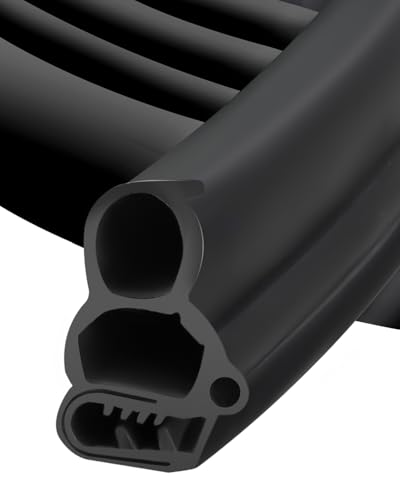 Automotive Door Weather Stripping, Car Door Rubber Seal Strip Trim with EPDM 3 Side Bulbs, Car Door Edge Trim Seal Strip Gasket for Trucks RVs Camper Boats Cabinets and Home Applications, 10FT