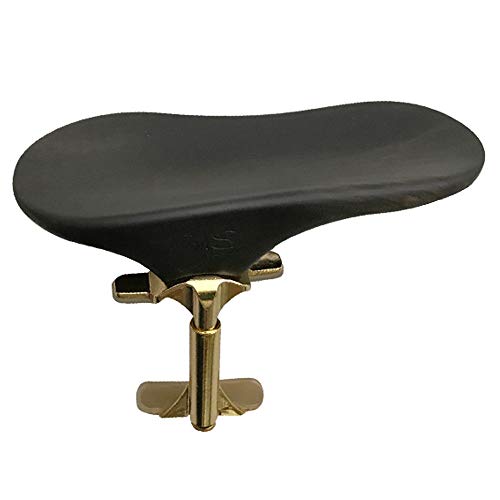 SAS Ebony Chinrest for 3/4-4/4 Violin or Viola with 35mm Plate Height and Goldplated Bracket