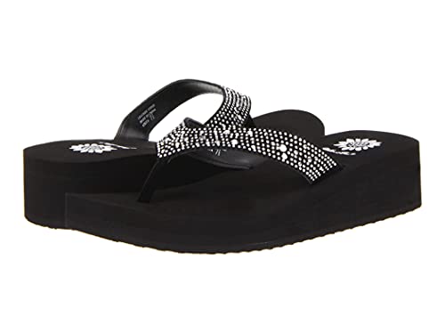 Yellow Box Africa Slip On Wedge Flip Flop Black (Black, 8)