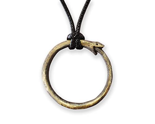 Baldur Jewelry - Viking Ouroboros Snake Necklace for Women Men - Viper Ring Snake Pendant Necklace Amulet Charm - Brass Snake Chain Necklace - Snake Jewelry - Viking Jewelry for Men - Viking Gifts