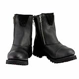 Milwaukee Leather MBM102 Men's Black Smooth Double Sided Zipper Entry Motorcycle Leather Boots - 10