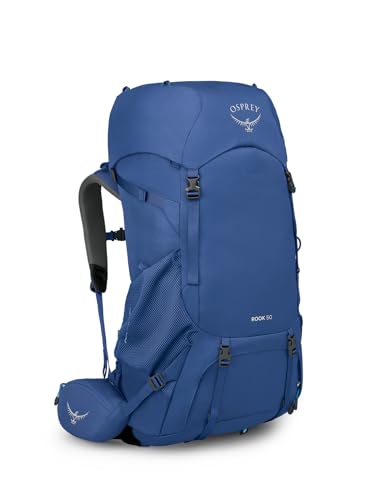 Osprey Rook 50L Men's Backpacking Backpack, Astology Blue/Blue Flame