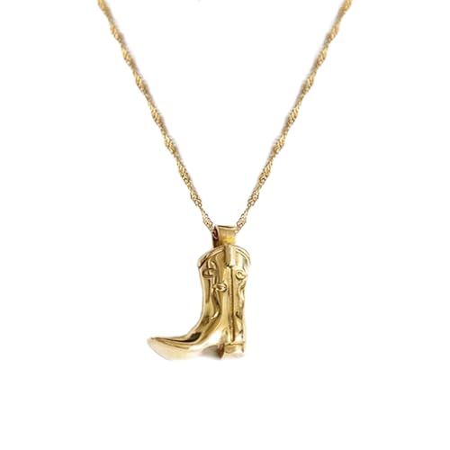 Cowboy Boot Necklace Cowgirl Necklace Western Necklaces for Women Gold Cowgirl Hats Boot Necklace Western Jewelry Charm Necklace Cowgirl Pendant Necklace Rodeo Outfit Gifts for Women Trendy 2024