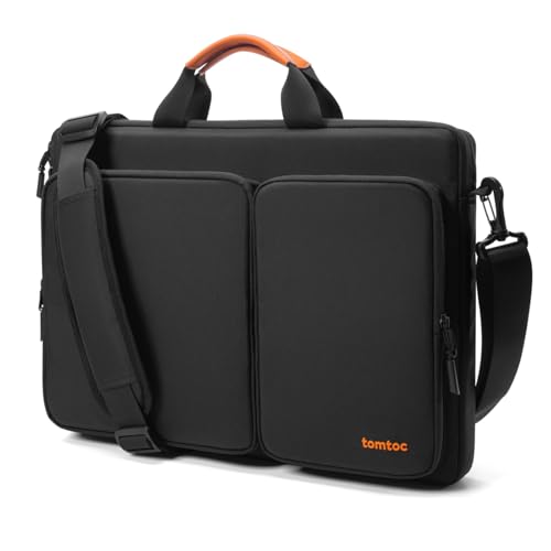 tomtoc 360 Protective Laptop Shoulder Bag compatible with The New Razer Blade Pro 17, HP Envy Laptop 17 Inch, Dell Inspiron 17 3000, ASUS ROG Zephyrus S 17.3 Inch, Notebook Bag with Accessory Pocket