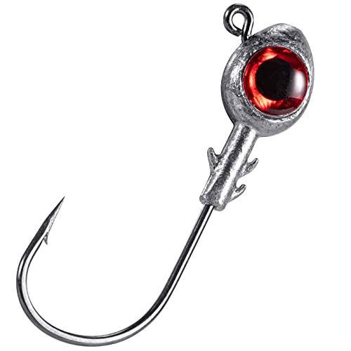 Dr.Fish 10 Pack Fishing Eyes Jigs 3D Eyes Trout Heads Bass Hook Saltwater Swimbait Jig Heads Freshwater Walleye Striper Walleye Striper 1/2oz