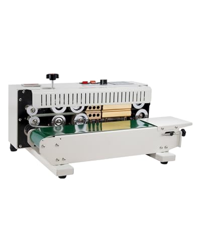 VEVOR Continuous Bag Band Sealing Machine, 0.24-0.47 in/6-12 mm Seal Width, Horizontal Band Sealer Machine with Digital Temperature Control, Bag Sealer for 0.02-0.8 mm Plastic Bags with Count Function
