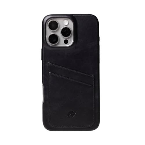 Bullstrap Premium Handcrafted Portfolio Leather Case for iPhone 16 Pro Max | No-Bulk Flawless Fit & Secure Card Storage | Premium Full-Grain iPhone 16 Pro Max Leather Case w/ Beautiful & Unique Patina