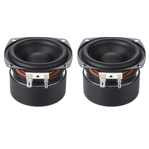 LLJHGHCF 2Pcs/lot Subwoofer 78MM 3 Inch 4 Ohm/8 Ohm 25W-50W Speaker Woofer Audio Sound Bass Loudspeaker DIY Bookshelf Speaker(Squre)