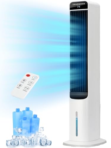 MEPTY Cooling Fans that Blow Cold Air with 120° Oscillation, 12H Timer,3 Speeds,Evaporative Air Cooler, Portable Swamp Cooler for Bedroom Office, Windowless Portable Air Conditioners