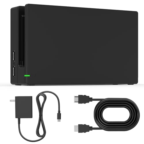 Dock Station for Switch, Replacement 3-in-1 TV Dock Set with Original IC Module, AC Charger & High-Speed HDMI Cable for 1080P HD Output & Console Charging