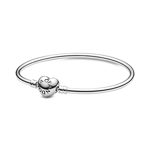 PANDORA Bangle, Logo Smooth Heart Clasp