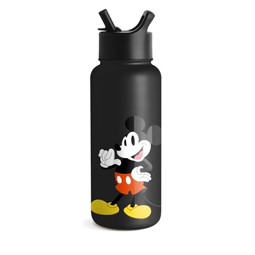 Simple Modern Disney Mickey Mouse Water Bottle with Straw Lid Vacuum Insulated Stainless Steel Metal Thermos | Gifts Reusable Leak Proof Flask for Gym Travel | Summit Collection | 32oz It's Me, Mickey