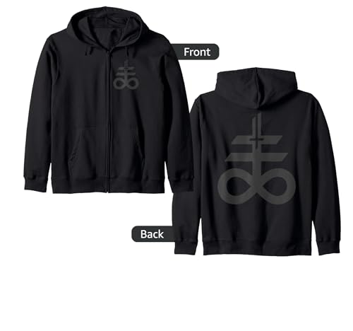 Satanic Cross & Inverted Cross. Black Goth Satanism Satanist Zip Hoodie