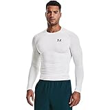 Under Armour Men's Armour HeatGear Compression Long-Sleeve T-Shirt , White (100)/Black, Large