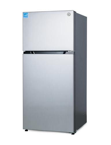 Commercial Cool 20 Cu. Ft. Top Mount Refrigerator with Ice Maker, 2-Door Refrigerator with Top Freezer,Freezer with Icemaker and Adjustable Temperature Control,Energy Star Certified, Stainless Look