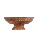 NIRMAN FRUIT BOWL Mango Wood Round Shaped Serving Bowl For Fruit,Dessert Platter Tray Dish Kitchen Dining Fruit,Dessert,Snack (12" x 12" x 5")