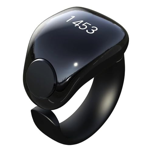 JSGHGDF Tasbih Zikr Smart Ring, Adjustable Ring Finger Counter with Size (18/20/22mm),APP Support Digital Counter Prayer Reminder Rings, Waterproof 4 Digit Finger Counter zikr Ring for Muslims