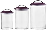 Calypso Basics by Reston Lloyd Acrylic Storage Canisters, Set of 3, Plum