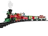 Lionel Disney Battery-Operated Mickey Mouse Express Toy Train Set with Bluetooth, Locomotive, Train Cars, & Track with Authentic Train Sounds, Lights, & Water Vapor Smoke Effects for Kids 4+