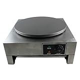 16-Inch Commercial Electric Crepe Maker, 110V 2.8KW Non-Stick Electric Crepe Pan Single Hotplate with Wood Spreader (Style 4)