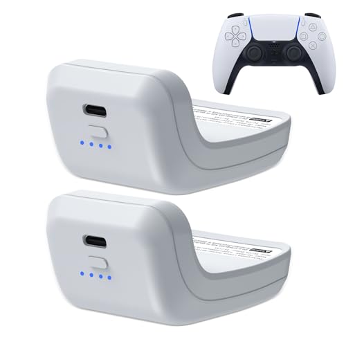 Uwayor 2X 3000mAh PS5 Controller External Battery Pack, PS5 Replacement Battery Extender for Sony PlayStation 5 DualSense LIP1708 CFI-ZCT1W Controller with USB-C Charging Cable