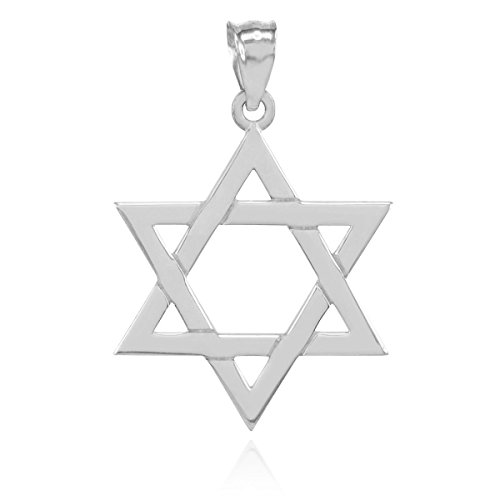 Claddagh Gold .925 Sterling Silver Traditional Jewish Six Pointed Star of David Magen Judaica Hexagram Pendant - Pendant Only