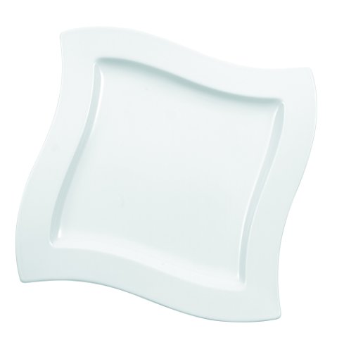Villeroy & Boch New Wave Dinner Plates, Set of 4, Premium Porcelain, Made in Germany, 10.5 in