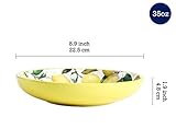 Bico Lemon Dreams Ceramic 35oz Dinner Bowls, Set of 4, for Pasta, Salad, Cereal, Soup & Microwave & Dishwasher Safe