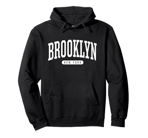 Brooklyn Hoodie Sweatshirt College University Style NY USA. Pullover Hoodie