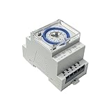 QXCIVR SUL181d Mechanical Day Timer OURTOP 100-240 VAC Power Reserve 200 Hours Din-Rail 24 Hour Analogue Time Switches