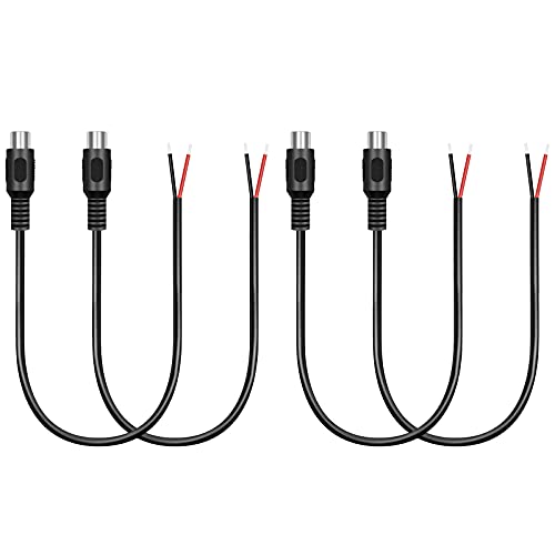 Bolvek 4 Pack RCA Female to Speaker Wire, RCA Female Plug Adapter Connector to Bare Wire Open End Audio Cable for Amplifier Audio Video Receiver Speakers