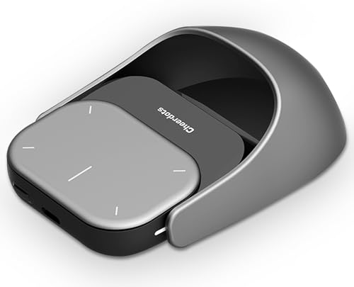 OIKKEI 2025 Wireless AI Mouse - Bluetooth ChatGPT Air Mouse with Voice Recording & Summarize by AI, Detachable Presenter Presentation Pointers Remote with Laser, Compatible with PC/Mac/Laptop, Silver
